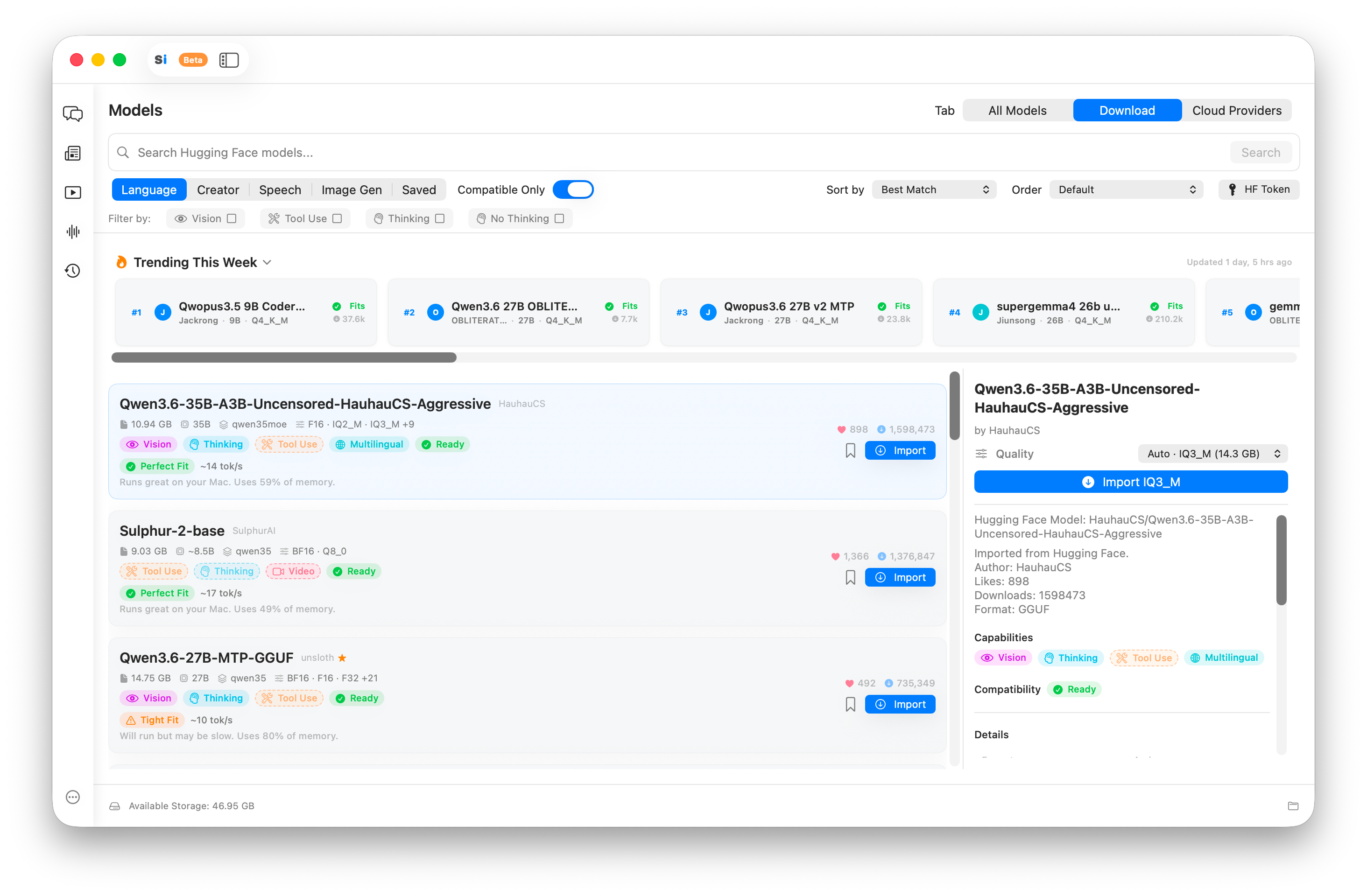 SilicaAI Model Library — browse and download AI models filtered to your Mac's RAM and chip